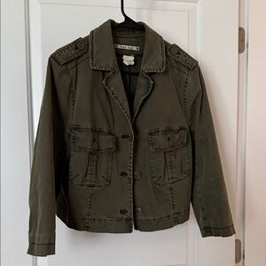 Hei Hei Olive Utility Jacket with Front Flap Pockets